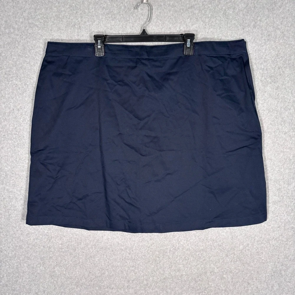 Lands End Chino Skort Skirt 24W Navy Cotton‎ Casual School Canvas Twill Shorts
